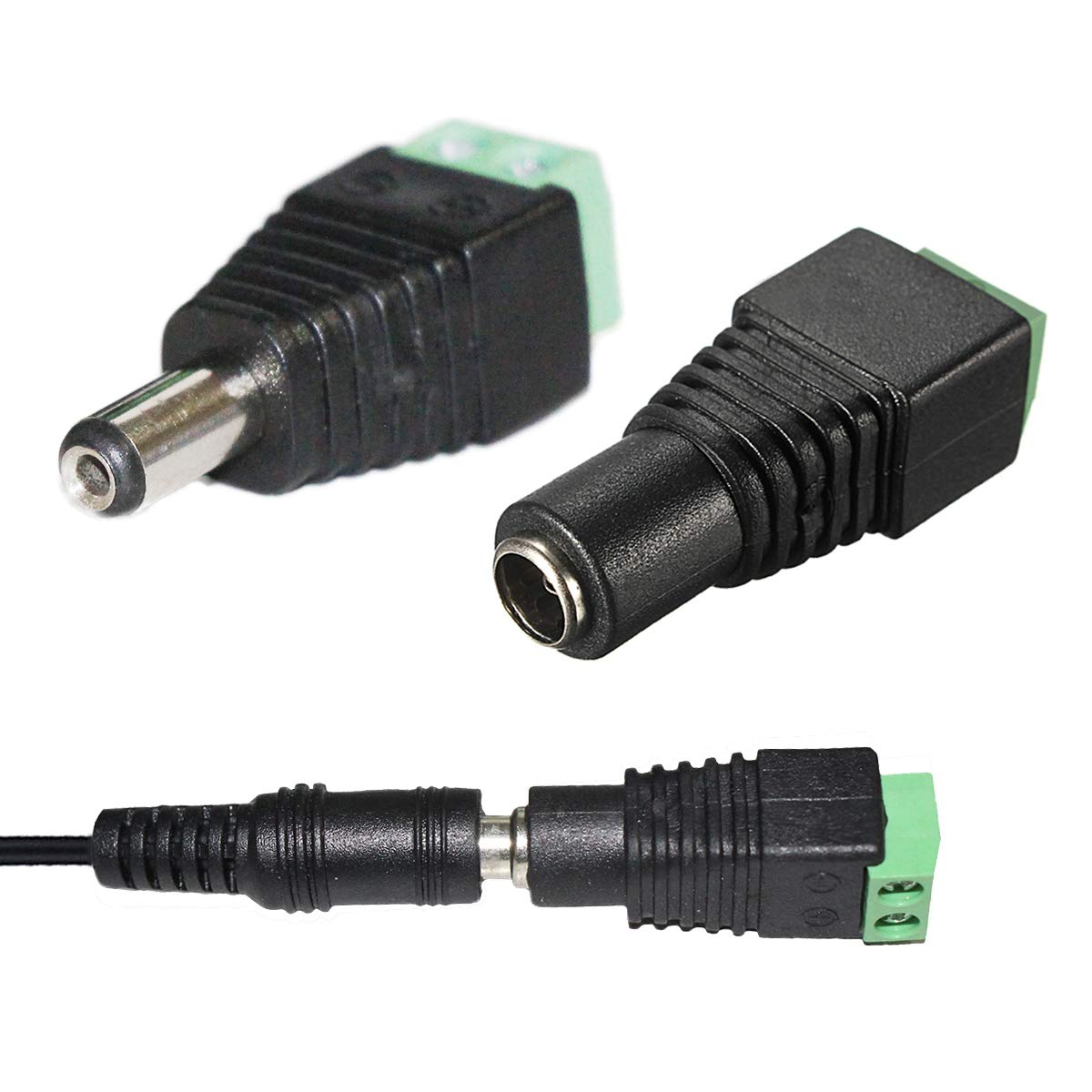 CHANZON 10 pz 12 V DC Jack di Alimentazione Maschio Connettore 5.5 mm x 2.1 mm Spina cilindrica per CCTV Telecamera di Sicurezza Cavo Adattatore Filo