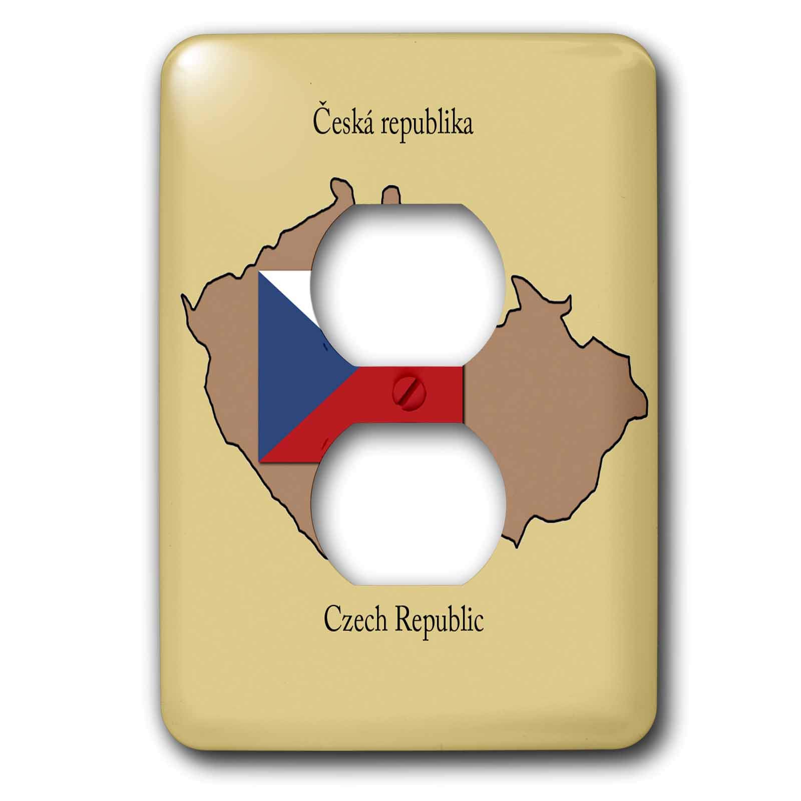 Prise de courant motif République tchèque 3dRose LSP_37582_6 double bloc pour décoration