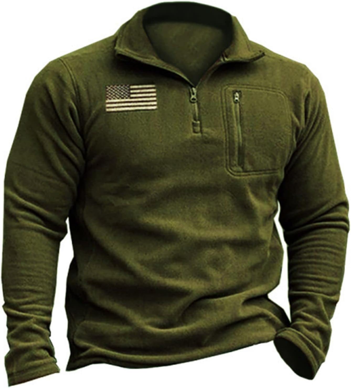 BeotyshowMens Tactical Fleece Jacket Polar Soft Warm Quarter Zip Pullover