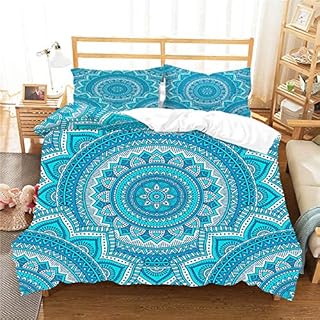Chickwin Duvet Cover Set 3D, Bohemia Style Effect Quilt Bedding Set Easy Care Microfiber Duvet Set for Double King Single with Quilt Case x Pillowcases (Pillowcase 1pc-50x75cm,Bohemia)
