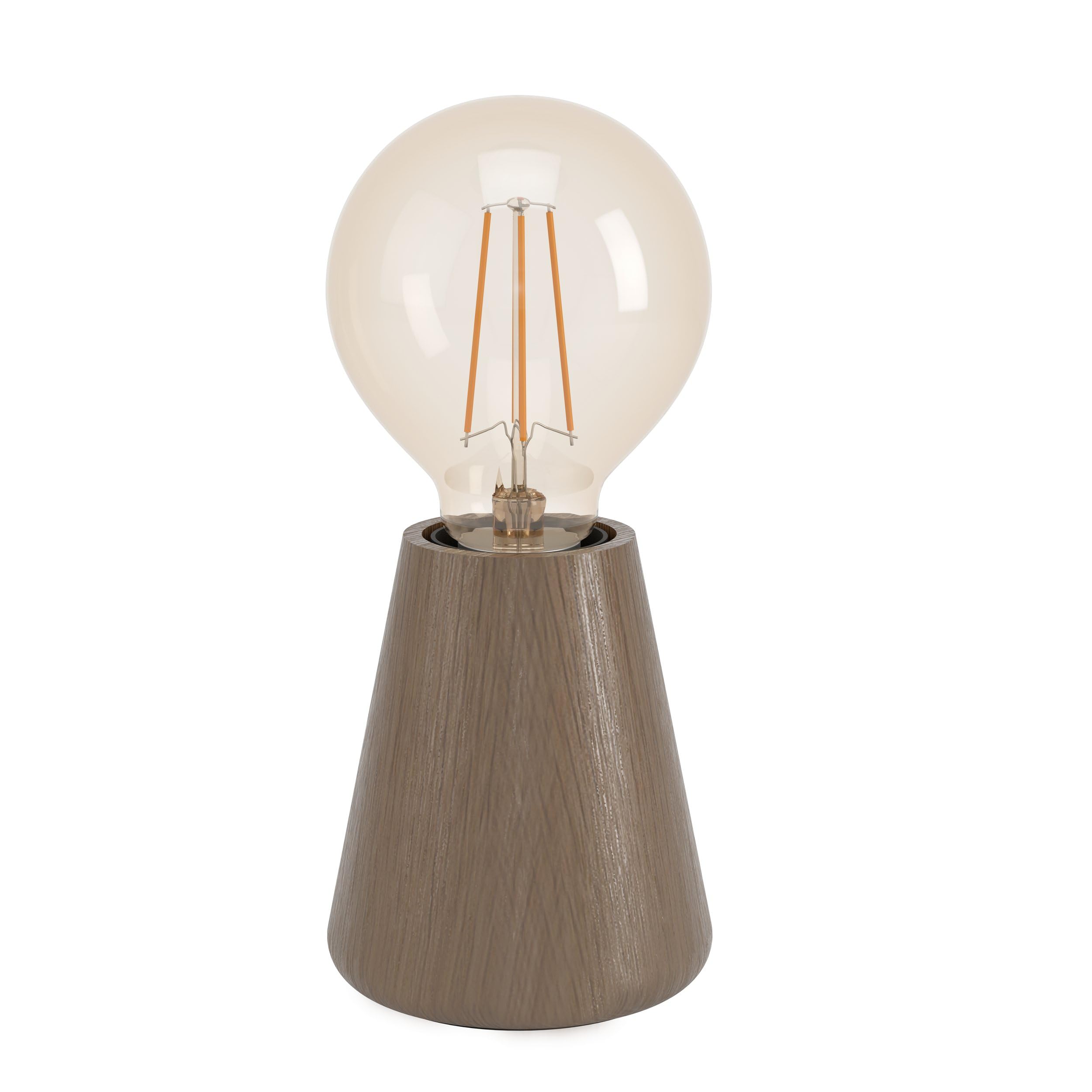 Eglo Table lamp Asby, Decorative Japanese Bedside lamp, Wooden Living Room and Bedroom Lighting, Night Light Made of Dark Brown Wood, FSC-Certified, E27 Socket