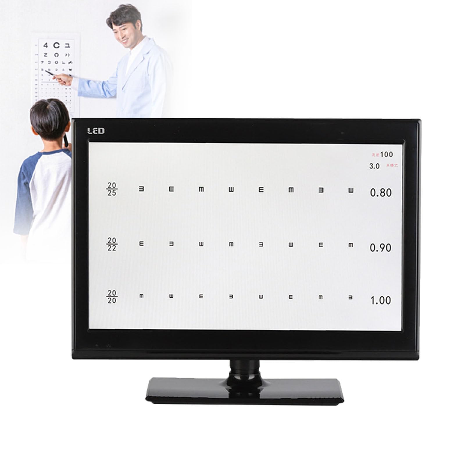 Pc-Version Der Digitalen SehschäRfetafel, Lcd-Elektronische Optische Sehtafeln Mit Mehreren Visuellen Zielen, Einstellbare Messdistanz Von 1-6 M, FüR Die Klinik Zu Hause,21.5