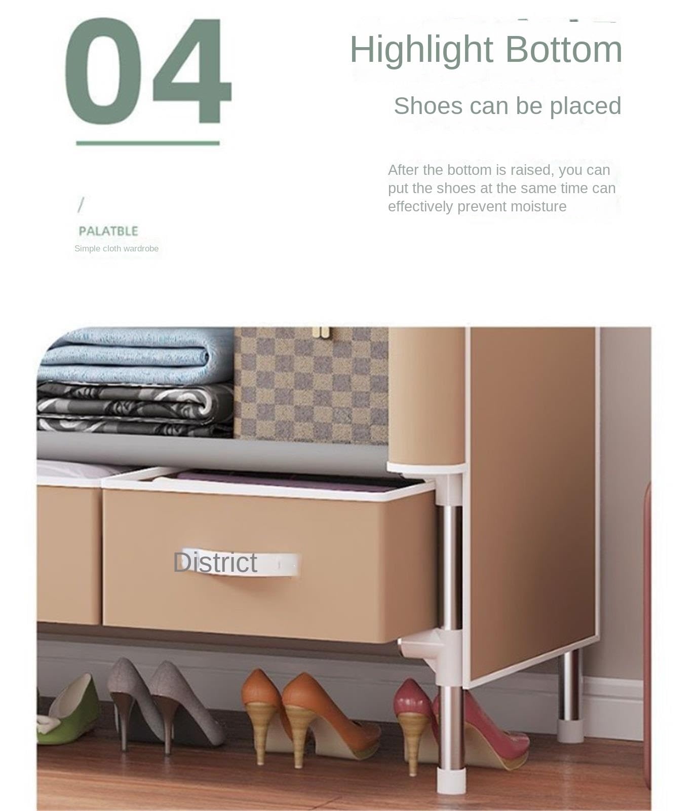 Wardrobe Closet Schrank Tragbarer Kleiderschrank-Aufbewahrungsorganisator, Hängeregal Aus Metall Mit Vliesstoff Closet Aufbewahrungsschrank(Brown,112x45x170cm)