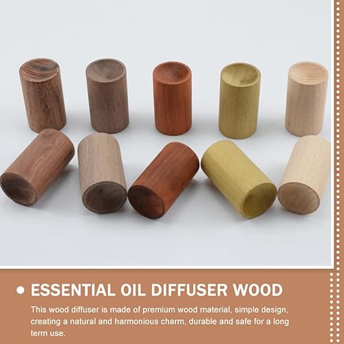Miniatura 8 de Cabilock Difusor de aroma Difusor de aroma Difusor de aceite esencial Madera 5 piezas Mini redondo Bloque de madera Fragancia Difusor de madera para