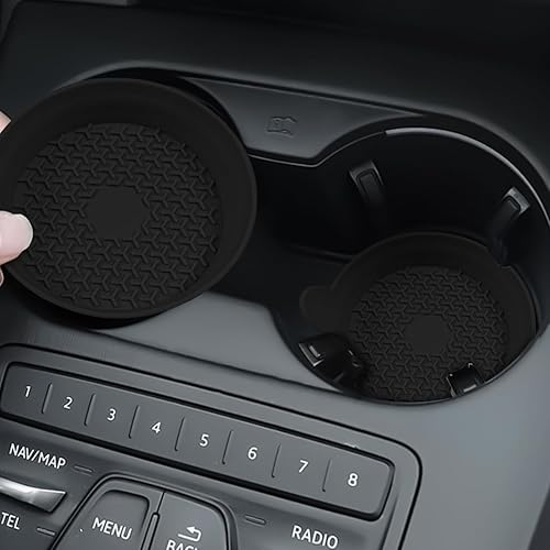 Miniatura 6 de Mandark Portavasos para automóvil, tapete de silicona antideslizante con aislamiento para vehículos, impermeable, a prueba de tambores, empotrado,