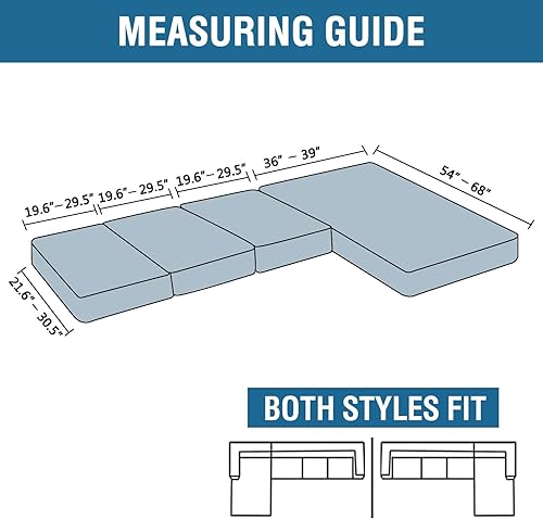Miniatura 2 de Fundas de sofá modular, funda de cojín para sofá, funda de cojín independiente en forma de L para sofá seccional izquierdo o derecho (3 plazas + 1