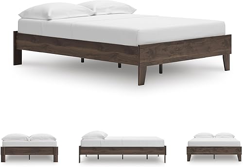Miniatura 44 de Signature Design by Ashley - Base de cama con plataforma de granja casual Shawburn, tamaño matrimonial, cal desgastada Encalar,Gris (rustic