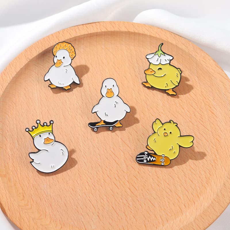 ROFARSO Cole Duck Enamel Lapel Pin Set Cartoon Animal Pin, Accessory for Backpacks Clothing Bags Hats Shirts (5piccs pin set)2