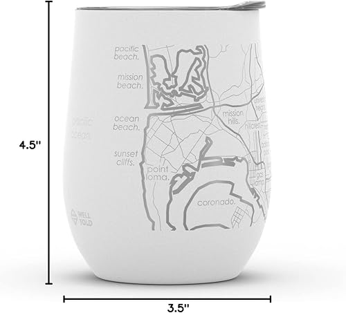 Vista 1075 de Well Told Lexington Kentucky Map - Vaso de vino aislado con grabado de mapa de Kentucky, taza de acero inoxidable grabada (12 onzas, verde domingo)