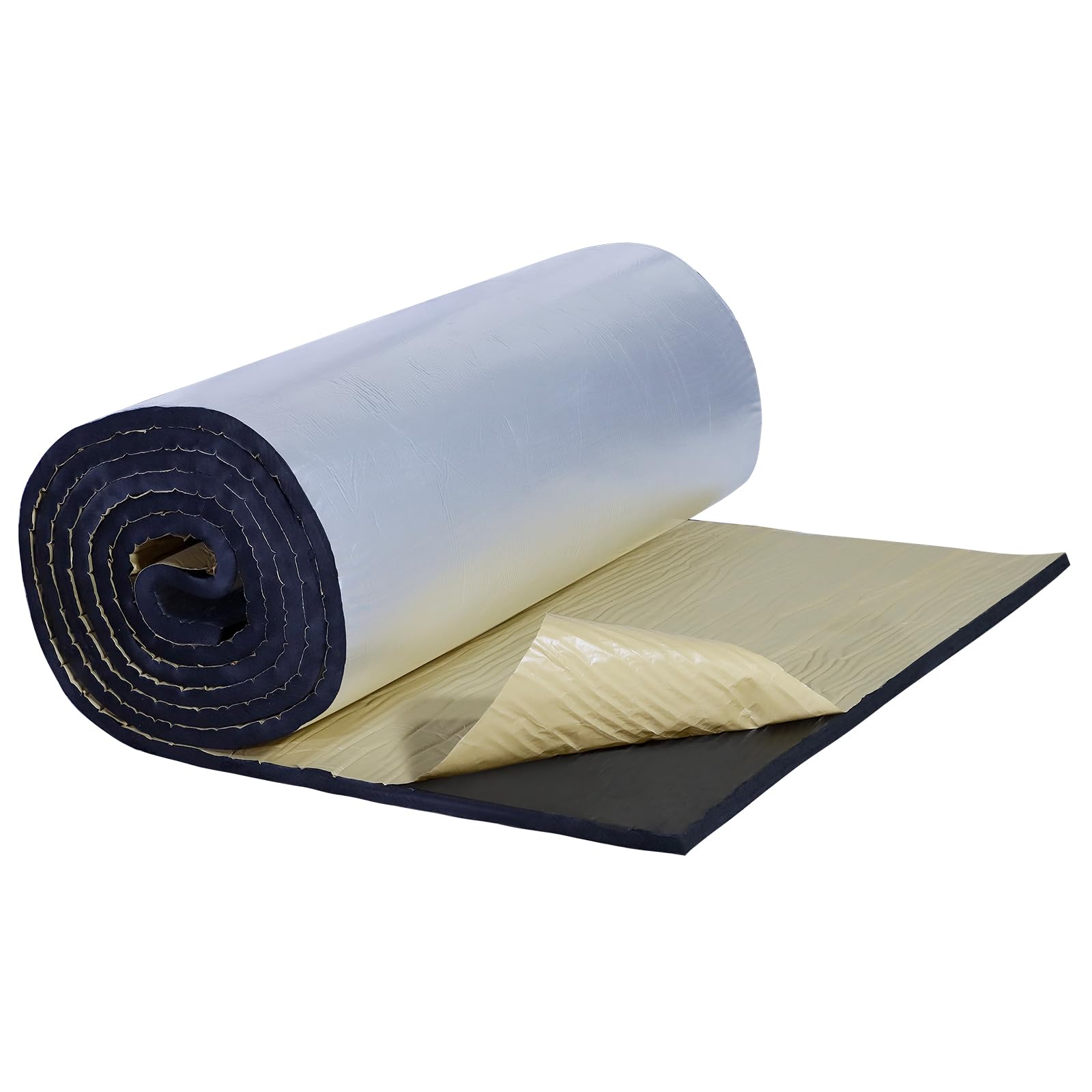 CCLIFE Aislante Térmico 25mm con capa de aluminio Autoadhesivo Homologado por ECM acustico Insonorización Coche, resistente a la humedad y al fuego, aislamiento acústico 1 x 4m