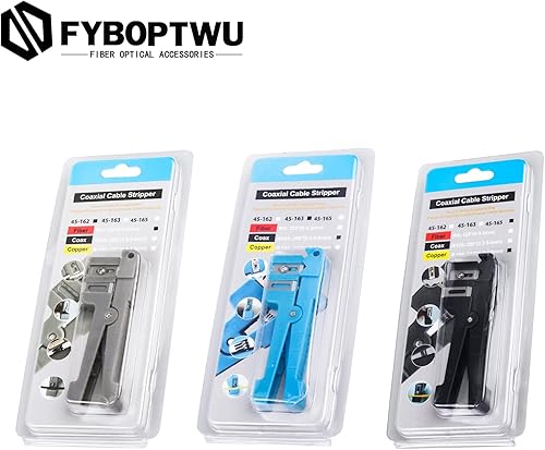 Miniatura 6 de Herramienta de corte de pelado de cables coaxiales, pelacables coaxiales, pelacables de fibra óptica, cortador de cable crimpador, 3 piezas