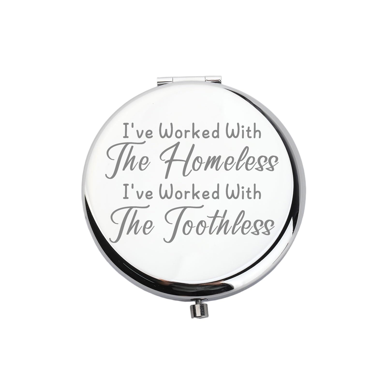 WUSUANED TV Show Inspired Makeup Mirror I've Worked with The Homeless and Toothless Mirrorr TV Shows Lover Gift for Fans (Real TV Show Mirror Steel)-picture-42