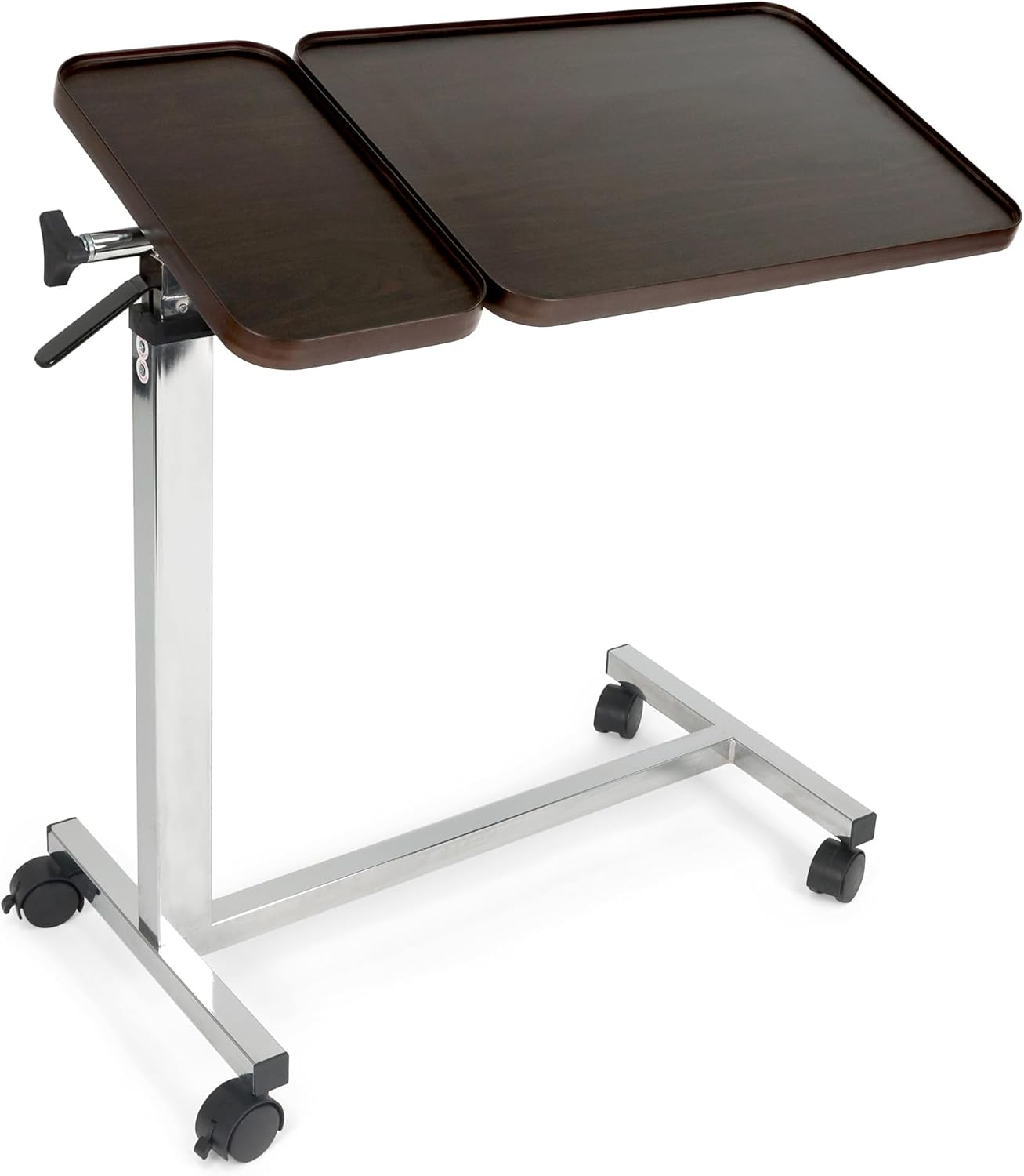 Vaunn Tilt Top Overbed Table, 1 Count (Pack of 1), Brown Matte