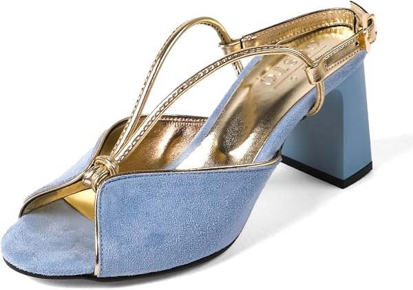 Mio Gusto Colette Mavi Renk Kadın Topuklu Sandalet