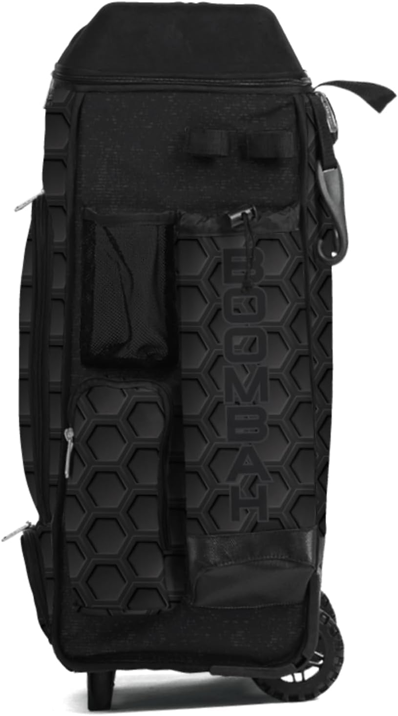 Boombah DEFCON Superpack Rolling Bat Bag - Telescopic Handle and Holds 4 Bats - Wheeled Version - 3DHC Black