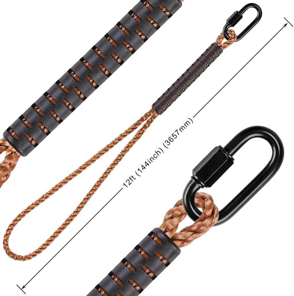 SELEWARE Hammock Straps, Tree Swing Rope, Hammock Chair Hanging Rope Kit W/Carabiner Snap Hook Holds to 1000lbs, for Outdoor Playground Swings Hammock Yoga Boxing, 12 ft, 2 Pack