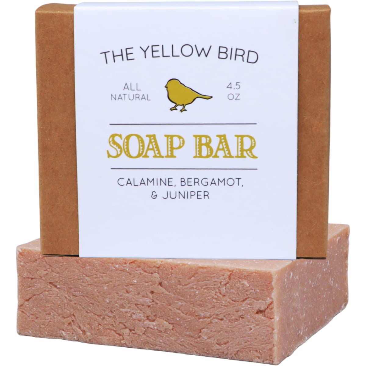Yellow Bird Handmade Natural Calamine Bar Soap - Organic Cleanser For Bath, Face, and Body.