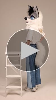 Amazon.com: Oneandonlycostumes grey wolf fursuit head and