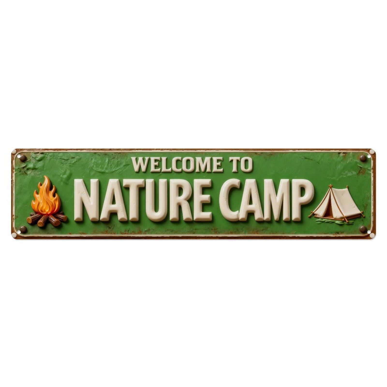 Welcome To Our Campsite Tin Sign Vintage Metal Sign Home Bar Garden Indoor & Outdoor Wall Decor Retro Metal Poster 4x16 Inch