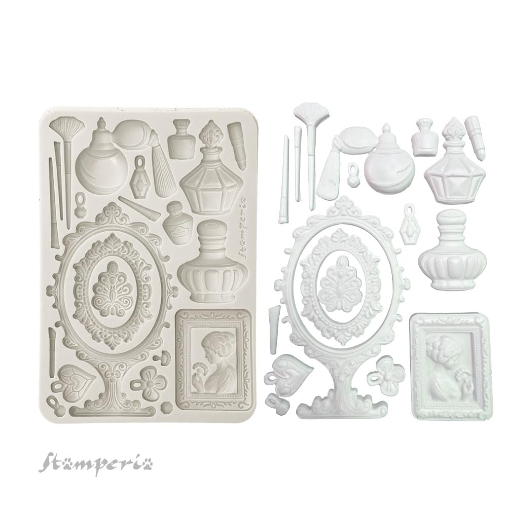 Stamperia Moule Silicone A5 Masquerade Plumes – Idéal Résine, Argile Auto-Durcissante, Scrapbooking & Créations Artisanales