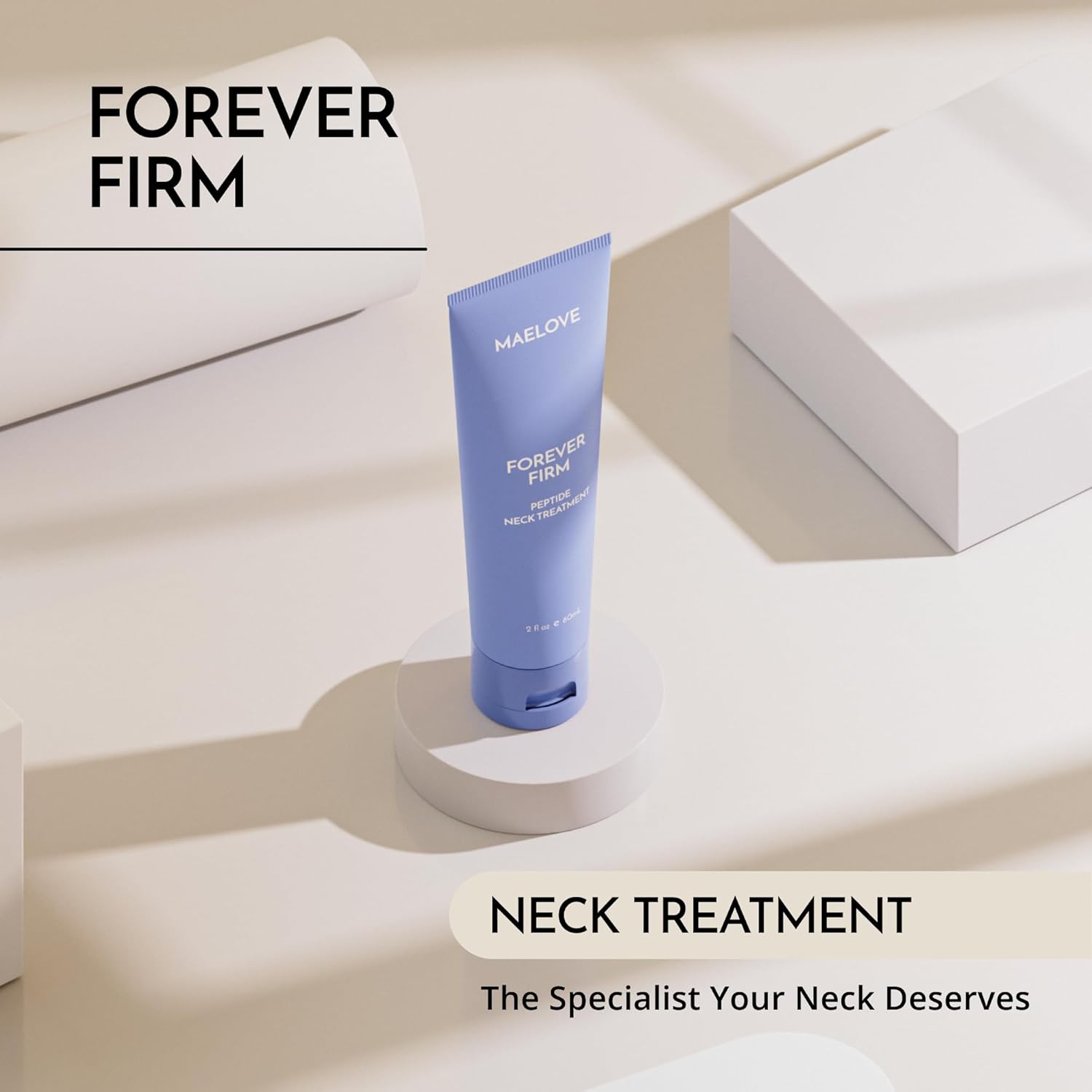 MAELOVE Forever Firm Neck Treatment – Peptide-Rich Cream for Neck & Décolletage, Firming, Lifting & Hydration, Reduces Wrinkles & Sagging