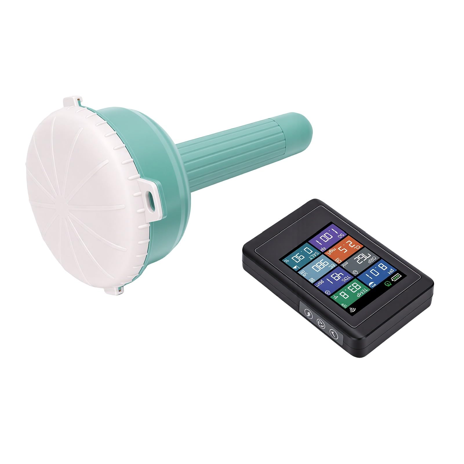 Probador Digital de Control de Agua de Piscina Inteligente | Aplicación de Monitor Monitor Piscina Automático Wifi Monitoreo Prueba Preciso IP67 a Prueba Agua para Piscinas Spas