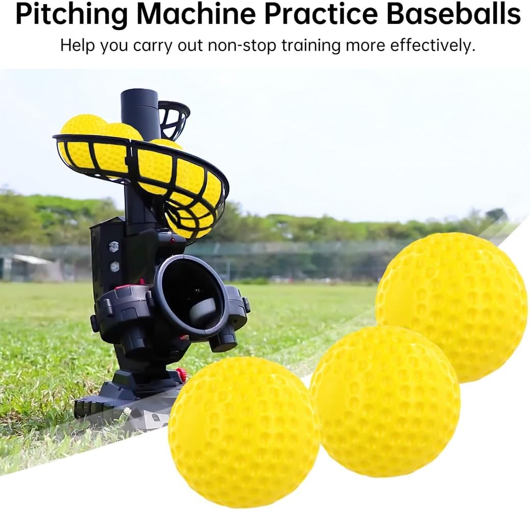 12 Dimpled Softballs for Pitching Machines, 9In Baseball Training Balls, Ideal for Strengthening Hand-Eye Coordination, Sports Practice Equipment