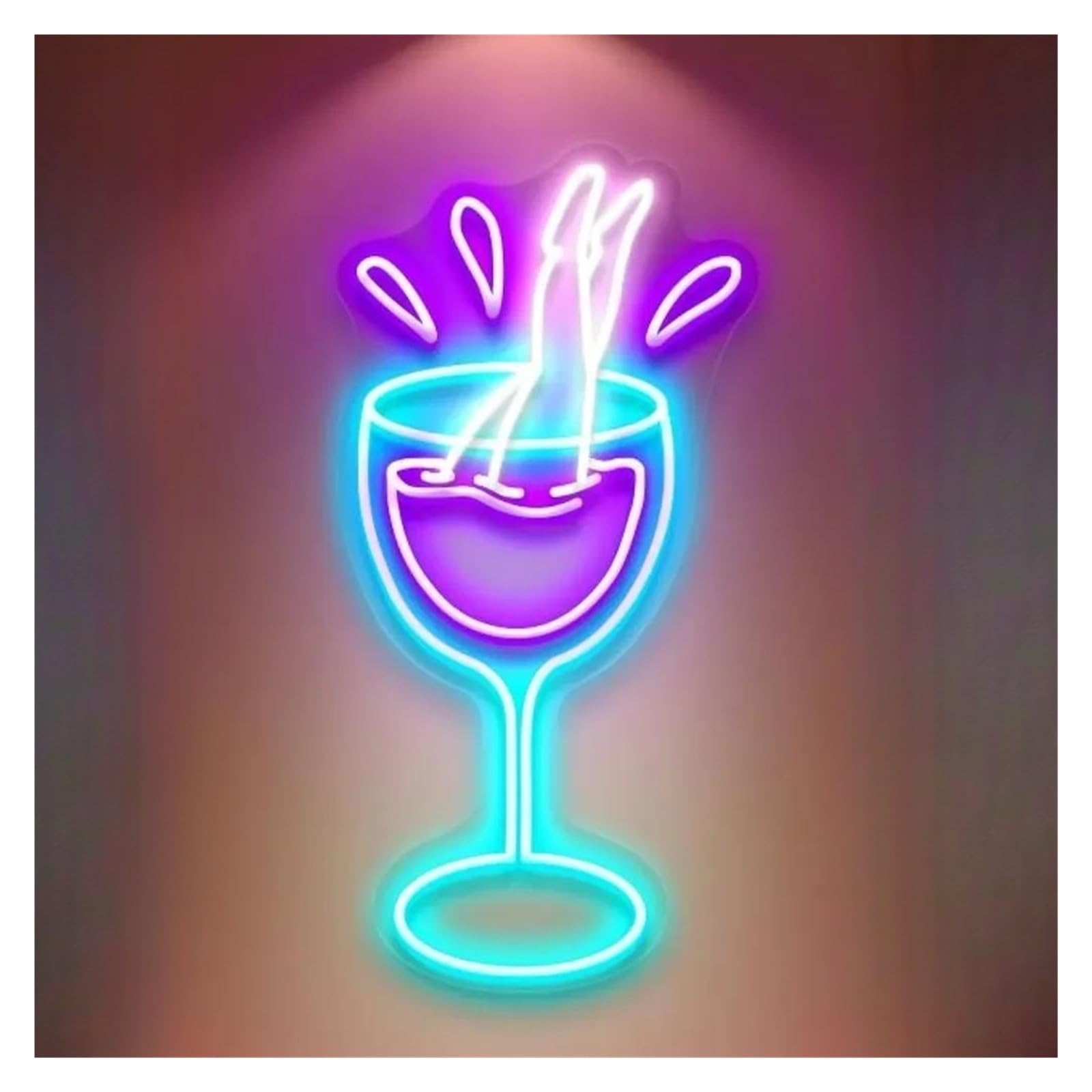 SHOUXI Sign Lamp Wine Neon Sign Cocktail Light Dimmable USB Powered for Bar Pub Restaurant Party Birthday Home Wall Decor(D,50x25cm)