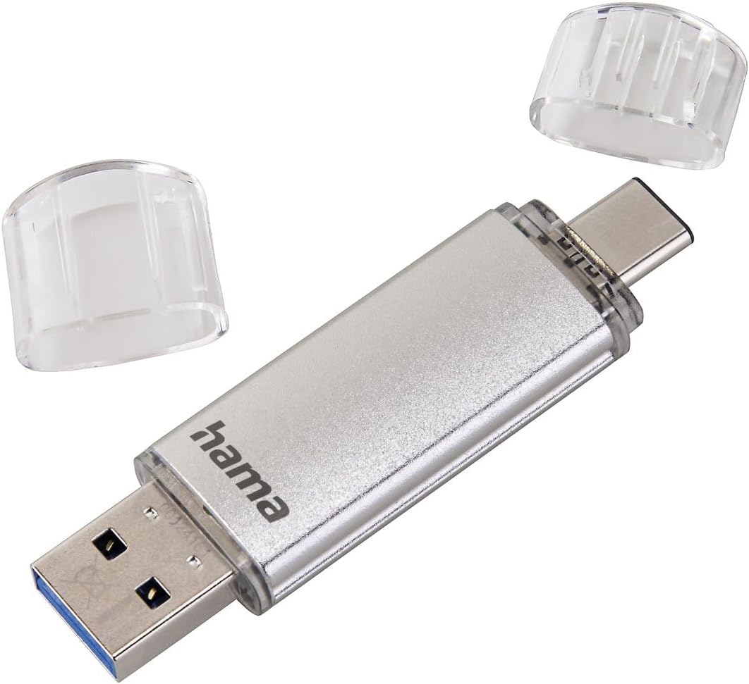 Hama USB Flash Drive with USB 3.0 & USB 3.1 Type-C Silver Silver 128 GB, 00181073