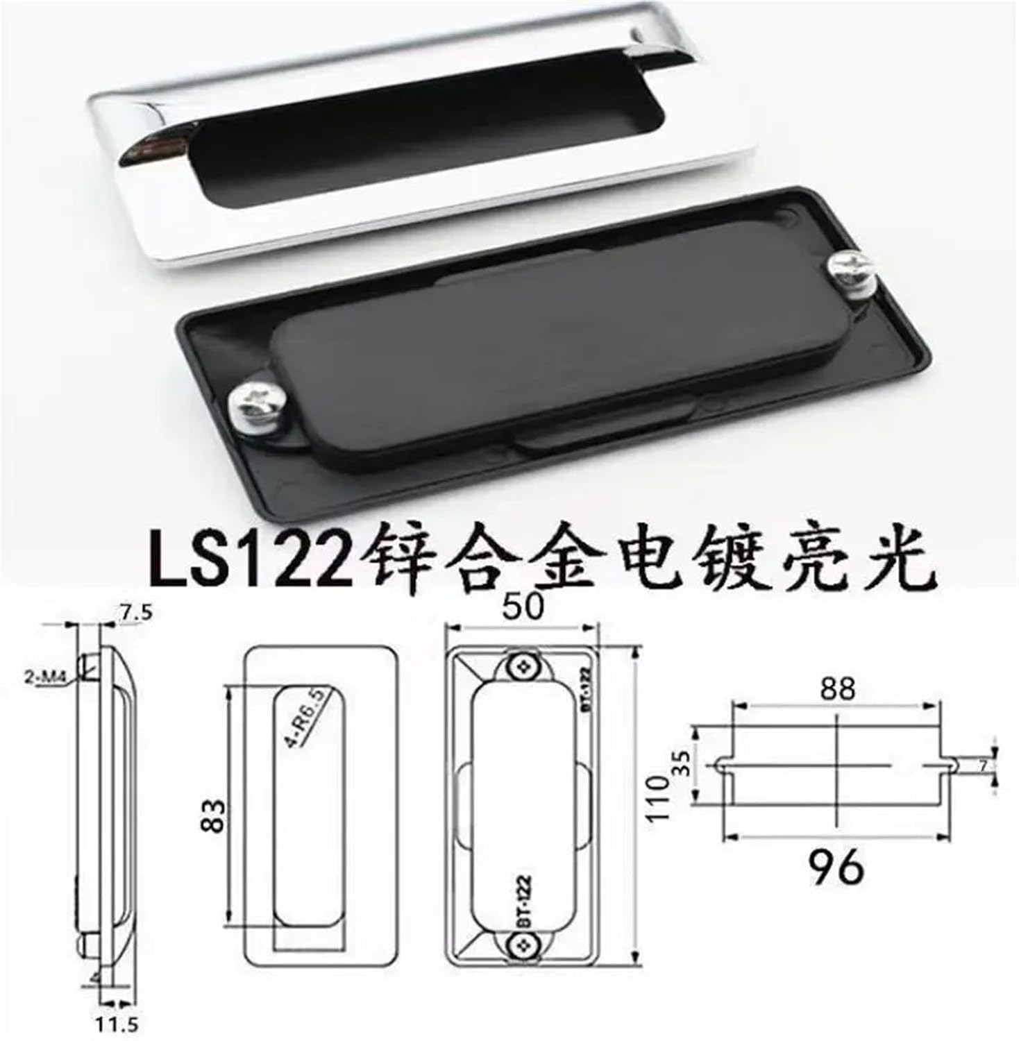 Zinc Alloy for Box Distribution Box Handles Invisible Concealed Handles for Cabinets and Drawers Sliding Door 1Pcs(Black-Zinc Alloy)