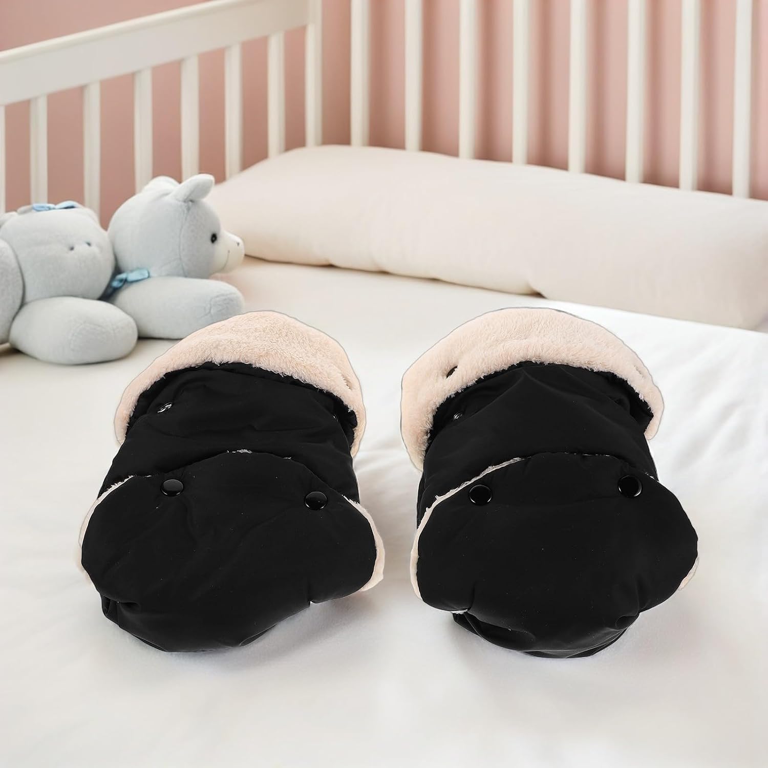 Baby Stroller Gloves Waterproof Mittens Xmas Thick Plush Warm