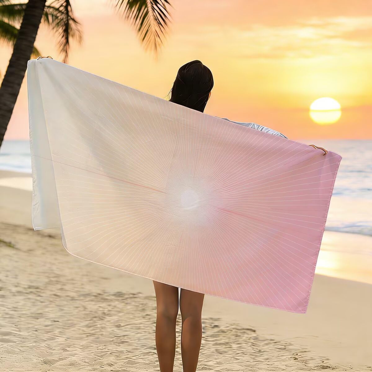 Ręcznik plażowy XXL, 100 x 200 cm, zestaw 2 szt., ręcznik do sauny, ręcznik z mikrofibry, szybkoschnący, sportowy ręcznik do studia fitness, lekki ręcznik kąpielowy, duży ręcznik kąpielowy, bez piasku