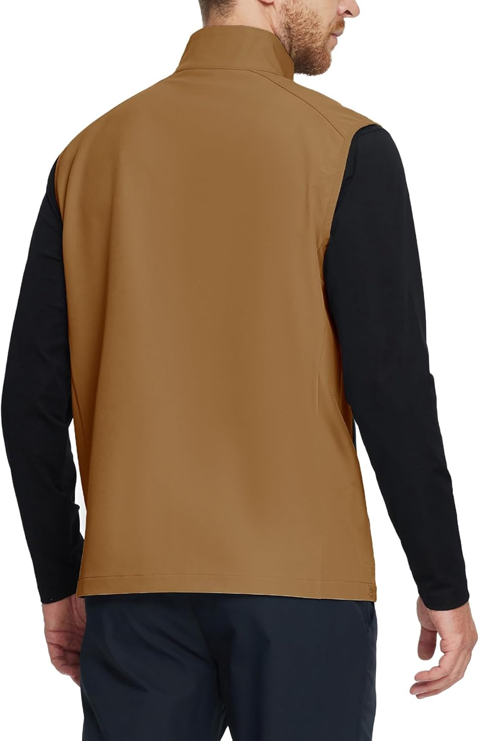 M MAELREG Mens Vests Outerwear Windproof Lightweight Softshell Vests Zip Pockets Sports Sleeveless Jacket Golf Vests for Men - Image 3