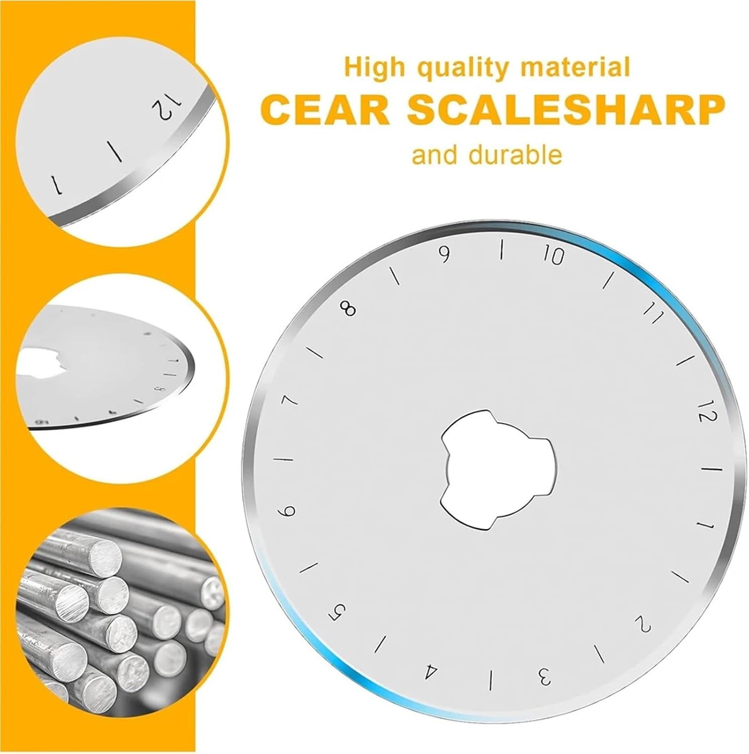 Rotary Cutter Blades 40 Pcs 45mm Rotary Cutter Blades Sharp and Durable with Clear Scale for Quilting Sewing Crafting and Fabric Leather Cut