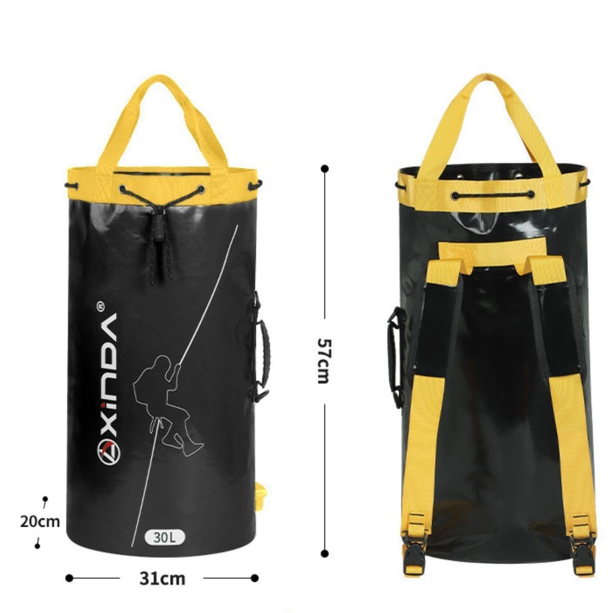 Sac à de rangement pour corde d'escalade, avec