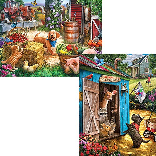 Bits and Pieces – Set de valor de dos rompecabezas de 500 piezas para adultos – Hide and Seek, What’s The Password por el artista Larry Jones, tamaño del rompecabezas completado: 18" x 24" miniatura 2