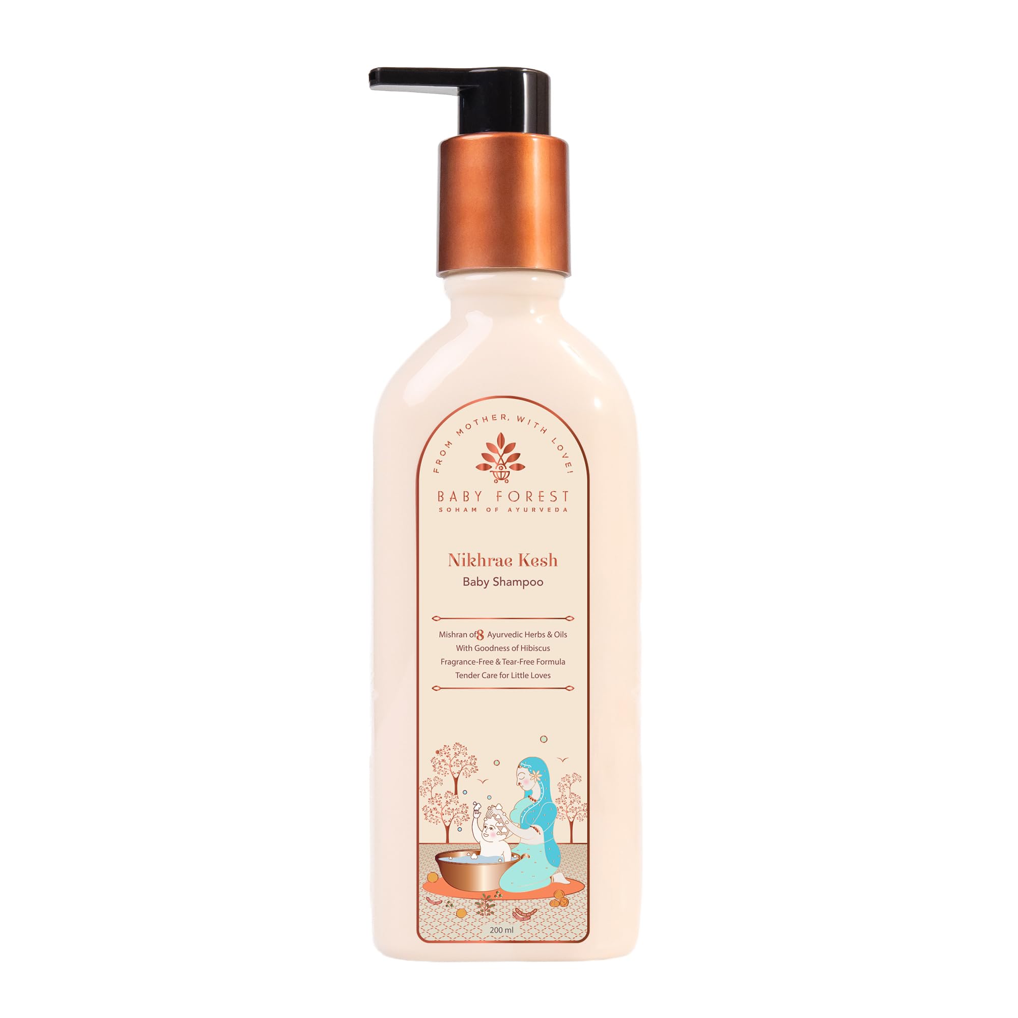 Baby Forest Nikhrae Kesh Baby Shampoo Infused With Paraben- Free | Contains 8 Ayurvedic Natural Essential Oils, Herbs, Flowers, Seeds oil & Medicinal plants | 200ml-picture-40