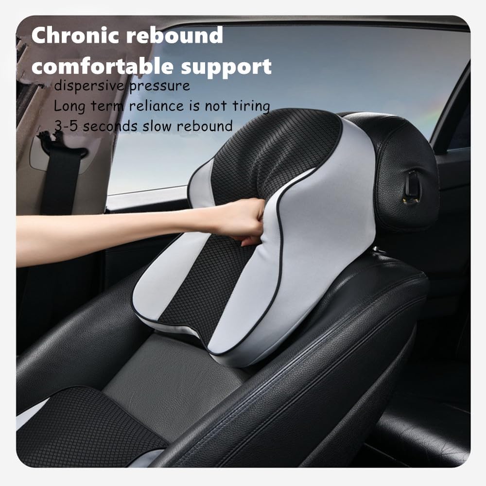 Car Neck Pillow, ergonomically Designed to Alleviate Neck Fatigue, 100% Memory Foam, Adjustable Belt and Breathable Detachable, Suitable for Most car Seats - Image 5