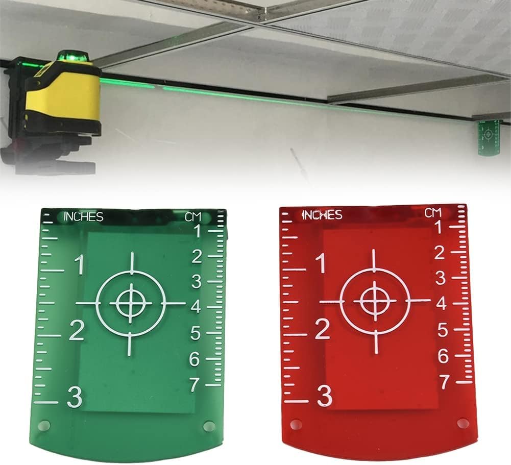 2Pcs Laser Targeting Precision with 2Pcs Laser Target Plates for Green and Red Laser Devices, 10Cmx7Cm Plastic Lase Target Card Plate