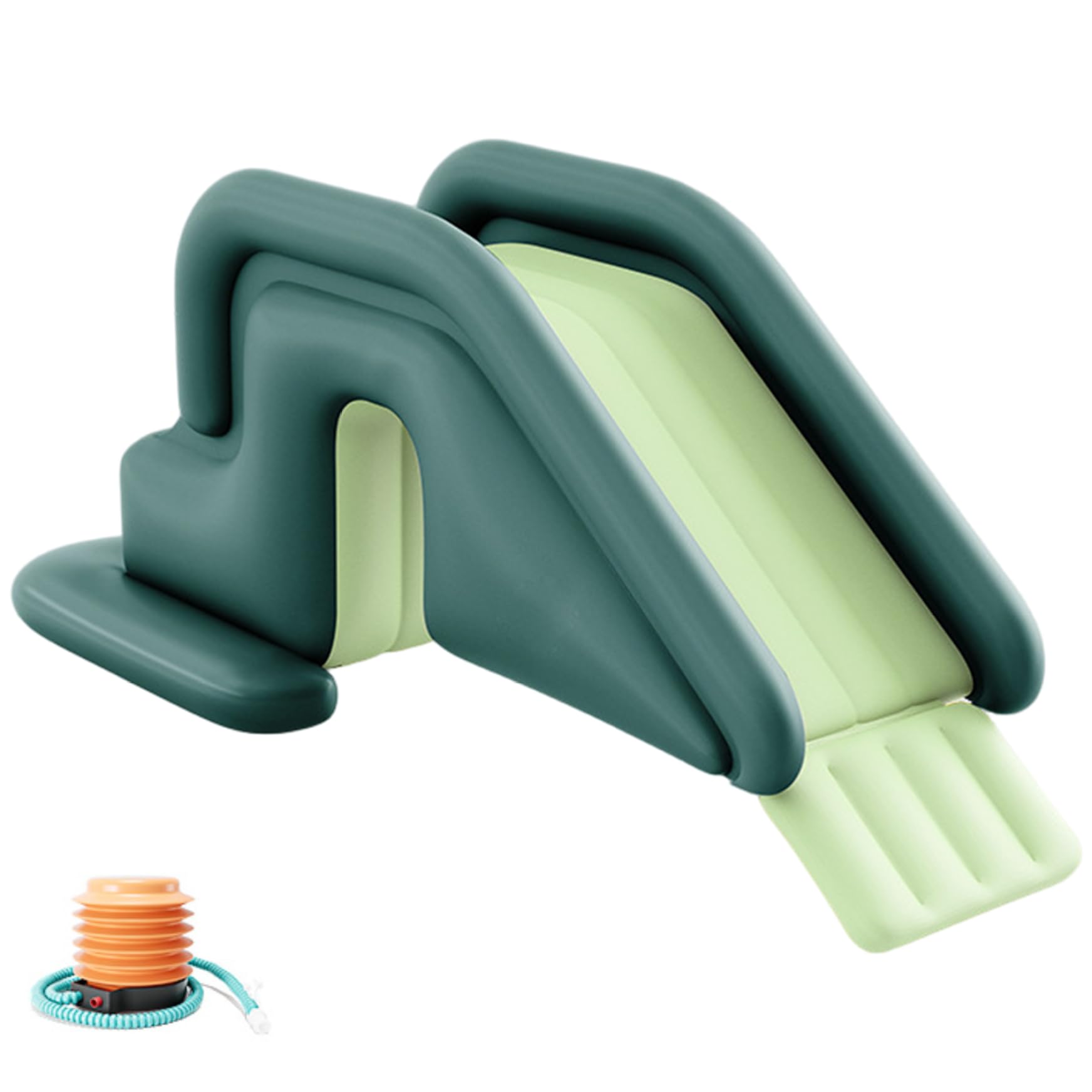 Poolrutsche, 78, 7 x 31, 5 x 33, 5 Zoll, aufblasbare PVC-Wasserrutsche mit Luftpumpe für den Außenbereich, Innen- und Hinterhof, Garten, Grün