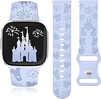 Vista 1 de Correa grabada de dibujos animados compatible con Fitbit Versa 2 Band/Versa Lite/Versa Band para mujer, lindas correas de repuesto de silicona