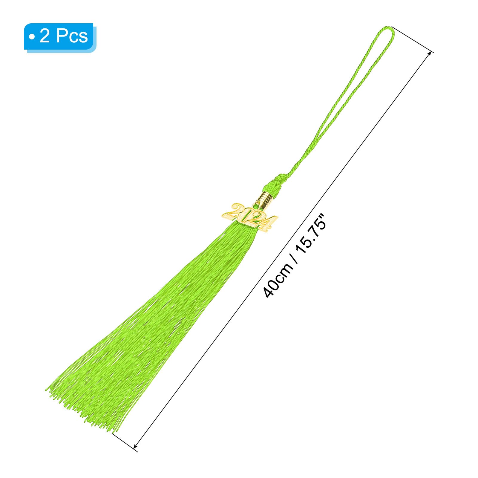 PATIKIL 2 Pcs Graduation Tassel with 2024 Gold Charm - Image 2