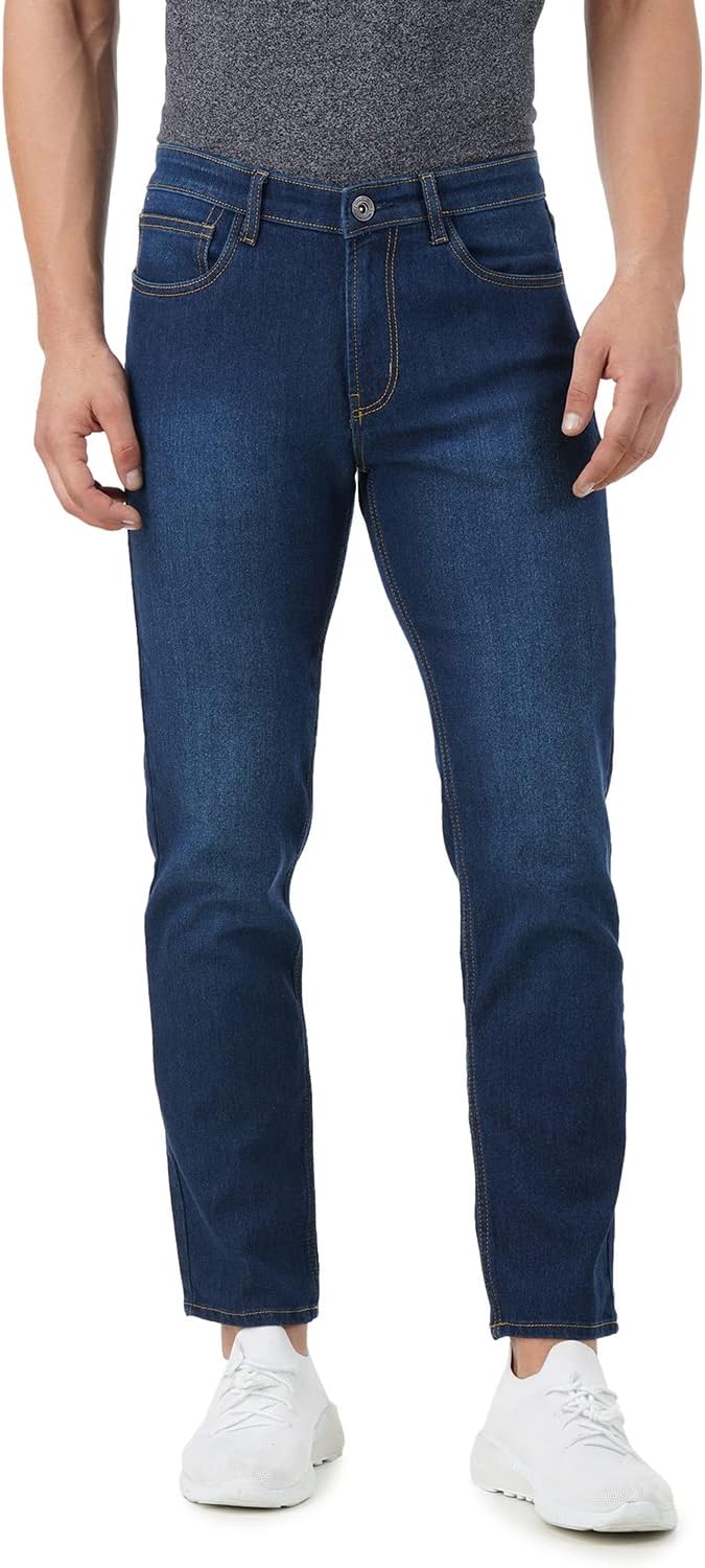 Men's Contrast Stitch Stretchable Regular Fit Jeans