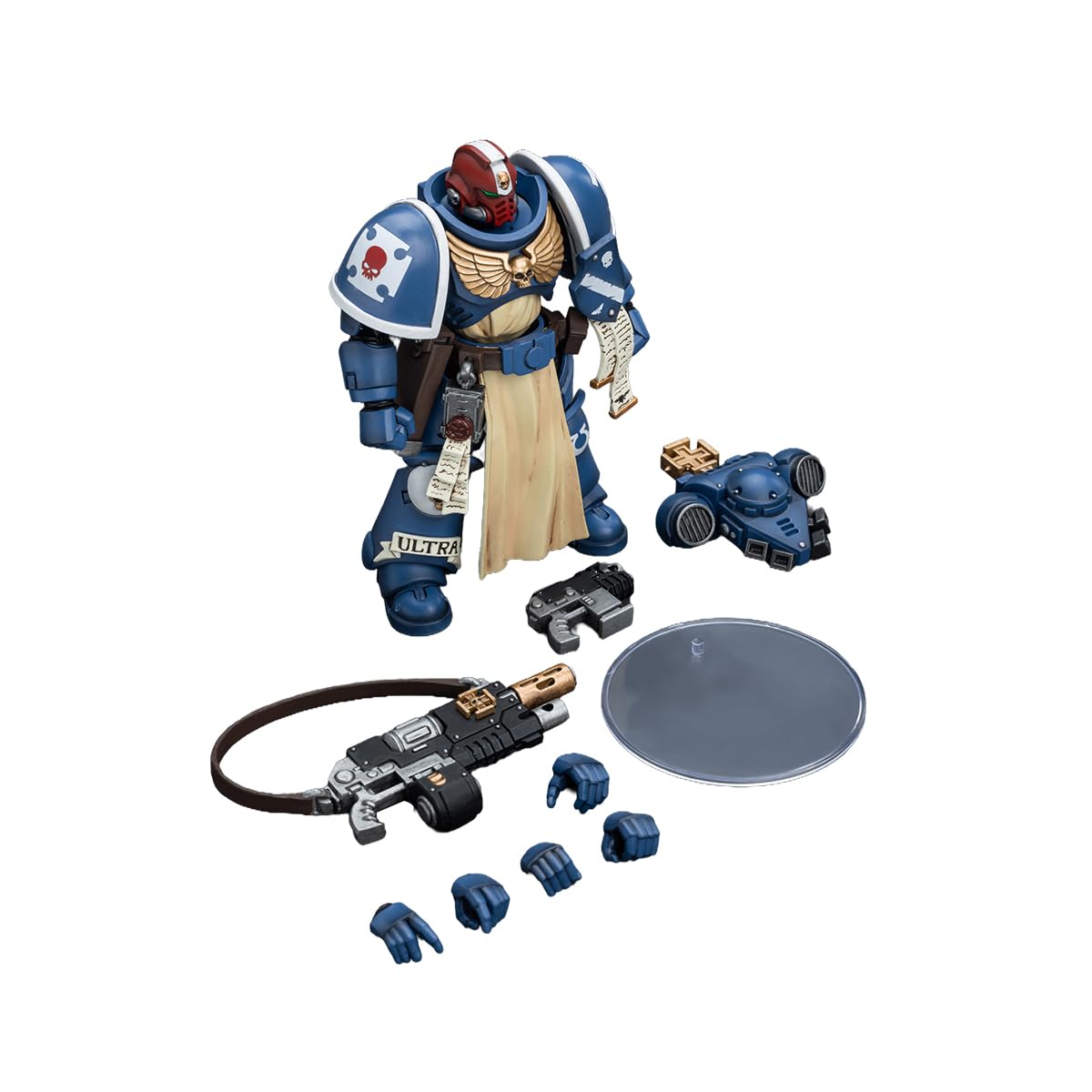 JOYTOY 1/18 figurka Warhammer 40 000 ultramaryny strażnik weteran sierżant 12 cm ruchomy model figurka kolekcjonerska