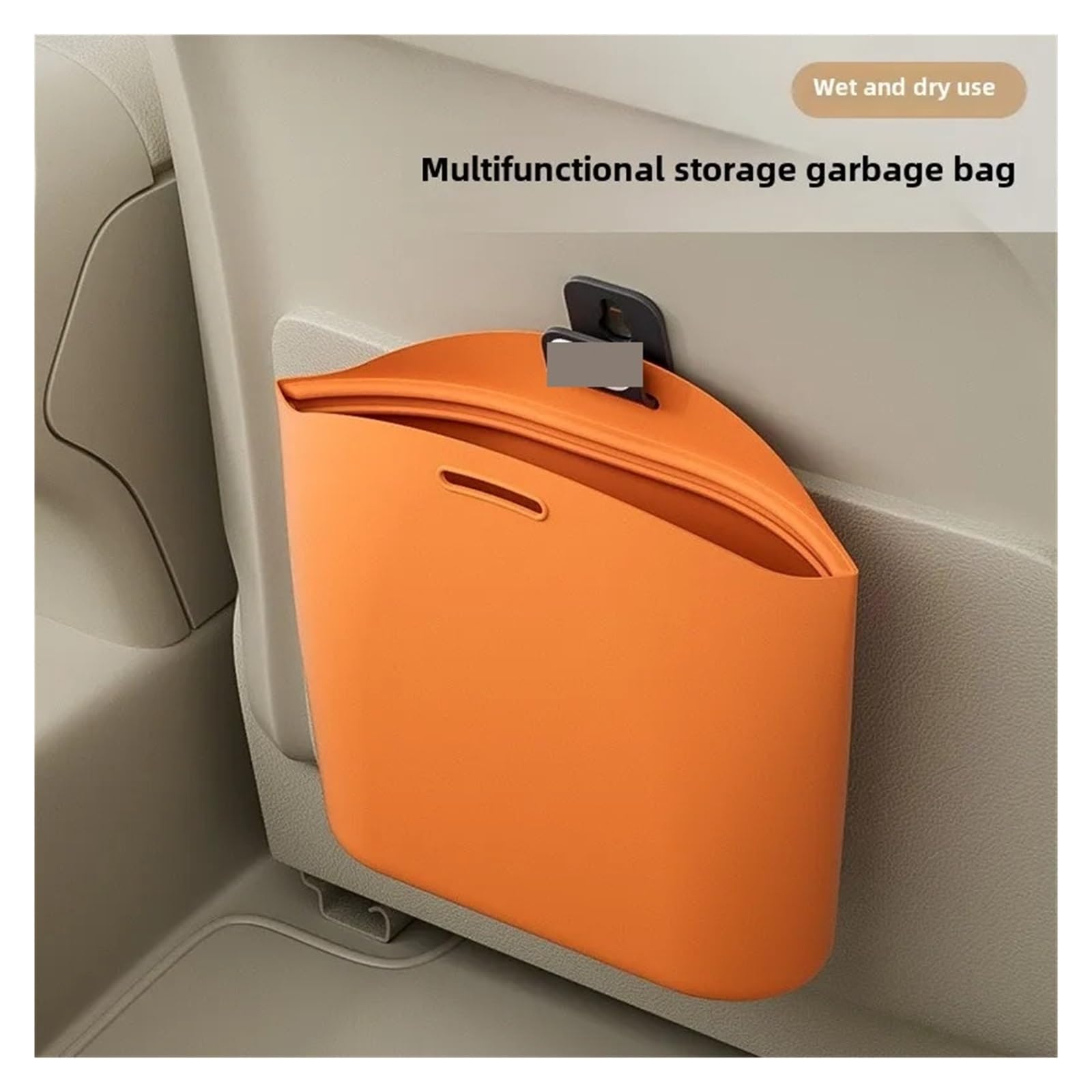 Auto Mülleimer Silikon-Auto-Mülleimer Tragbarer Hängender Abfallbehälter Für Fahrzeuge Mini Autos Mülleimers | Platzsparender Organizer für Aufbewahrung und Müll, faltbarer Abfallbehälter(Gray)