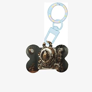 Pet Go ID Tags Bank Vault gate Personalized Dog Tags and Cat Tags, Bone-Shaped Acrylic Sky Blue Medium