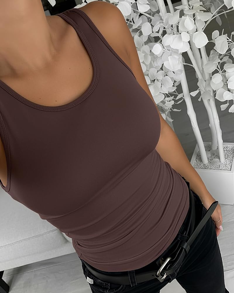 CHICME Women's Seamless Shapewear Camisole Tummy Control Tank Top for Women Slimming Body Shaper Vest - Image 3