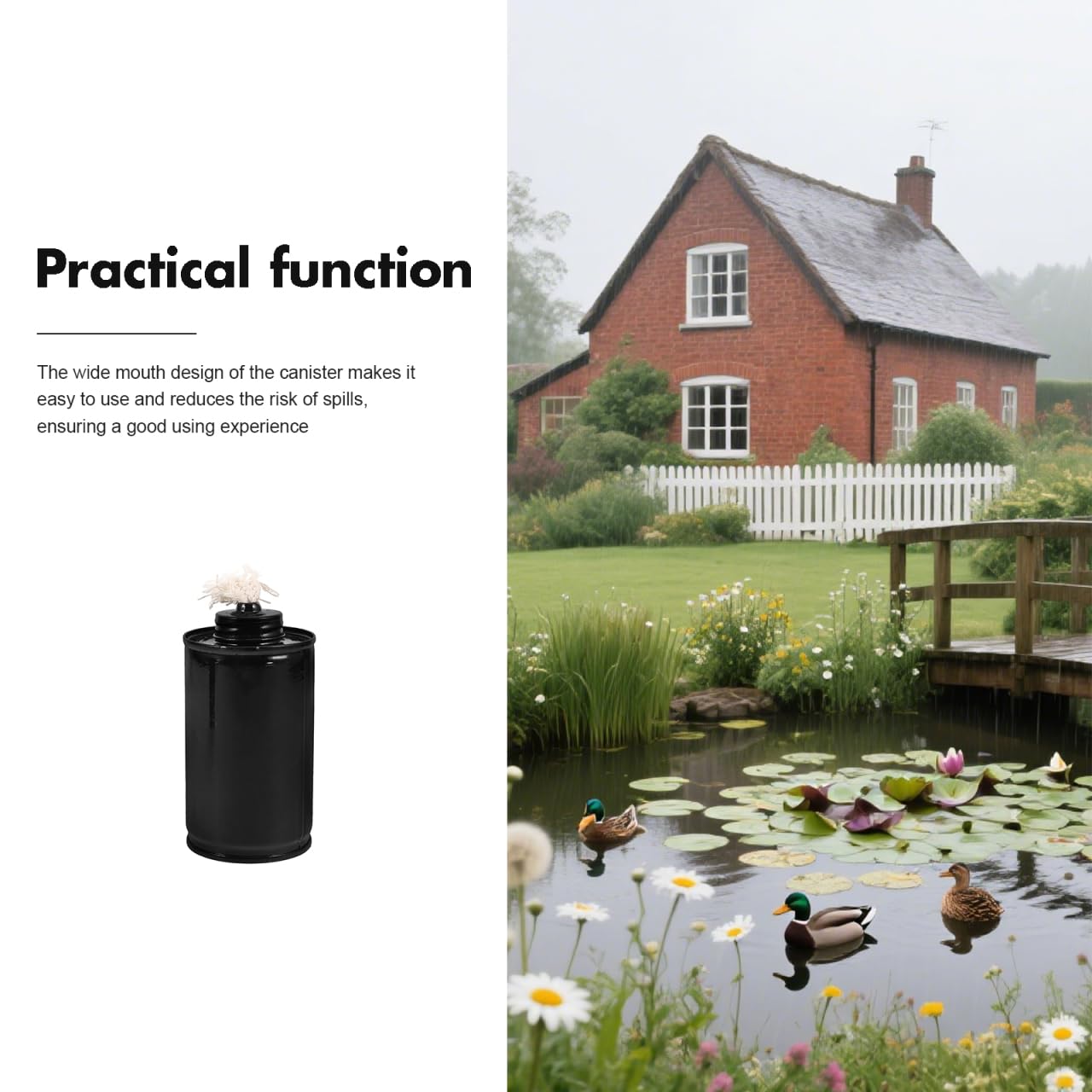 OUNONA Refillable Garden Torch Canister with Metal Wick Holder 4-Pack Lightweight Outdoor Fuel Tanks for Patio Yard Lighting and Garden Ambiance - Image 4