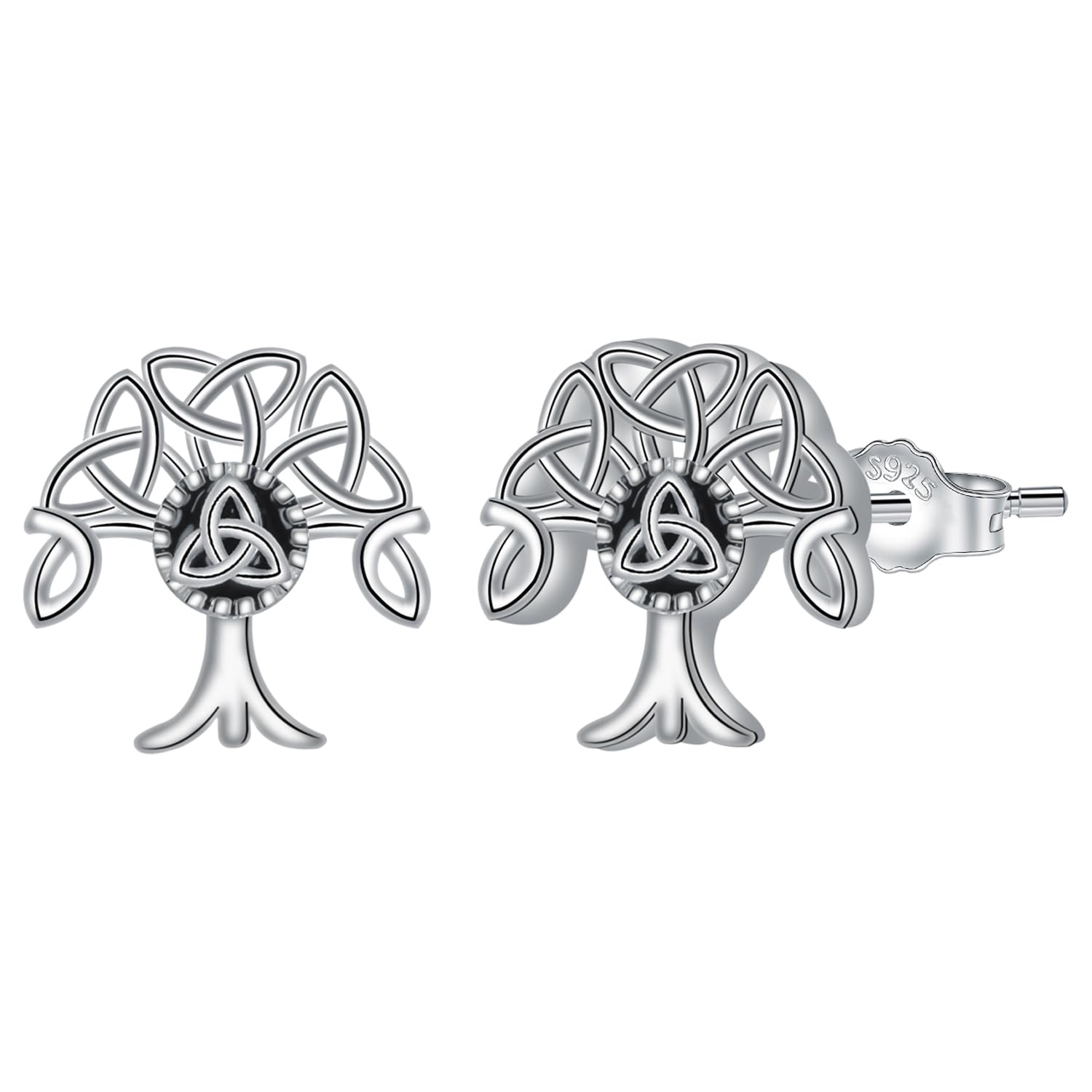 Yinsen Keltische Ohrringe Silber 925 für Damen Hypoallergen Ohrstecker mit Geschenkbox,Schmuck Geschenk für Frauen
