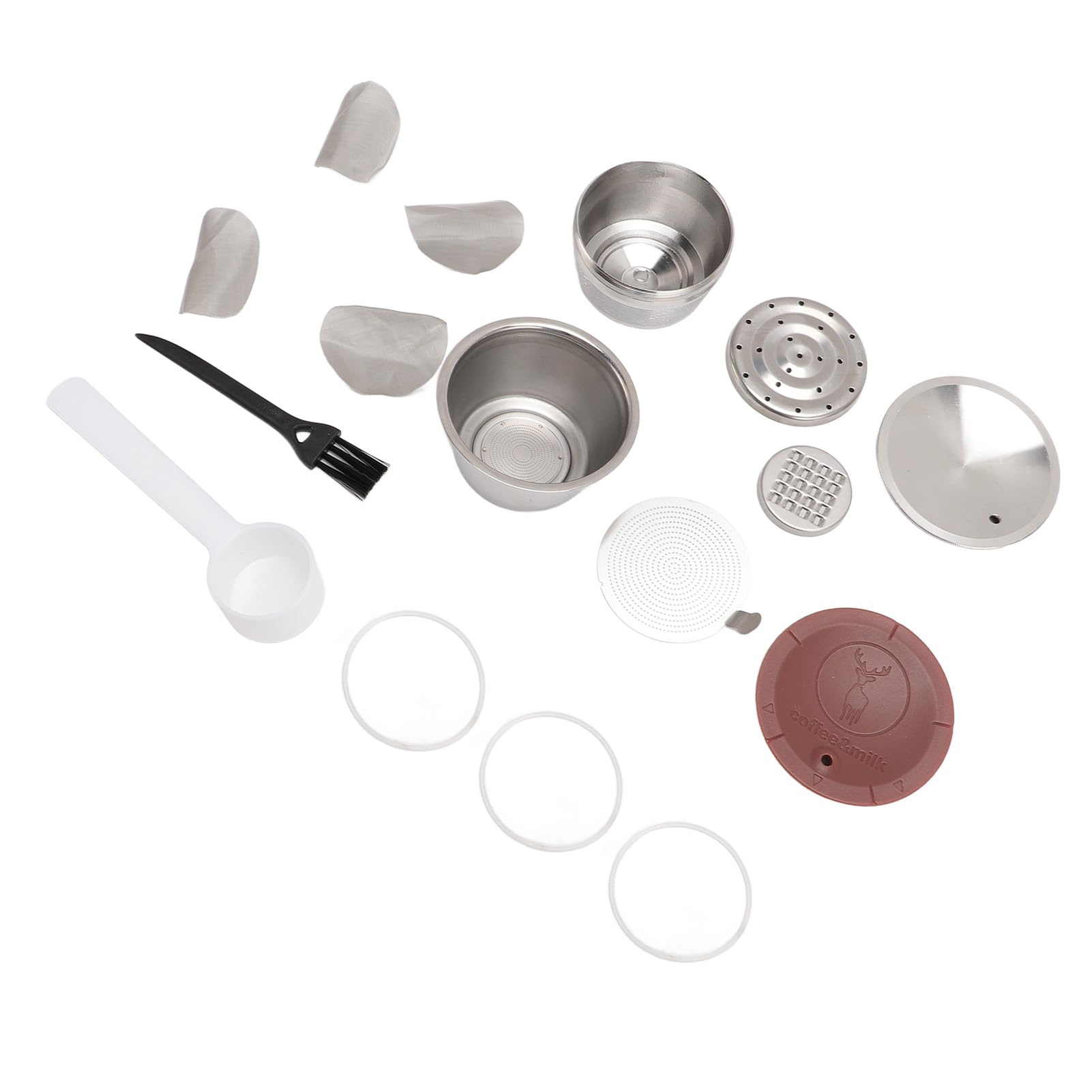 Cápsula de café de acero inoxidable, tapa de silicona fácil de limpiar, portátil, multifuncional para viajes en casa y oficina
